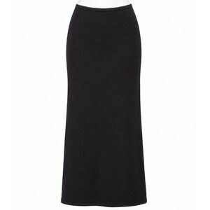 Laura Scott Black Midi A-Line Skirt Size 12 Lined Career Professional Minimalist